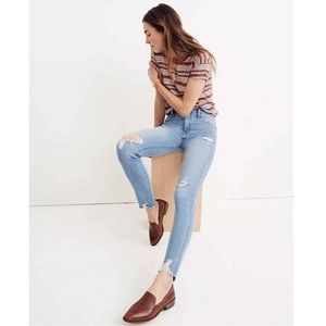 Madewell WOMEN'S SIZE 27 9” High Rise Skinny Distressed Ontario Wash Jeans $135